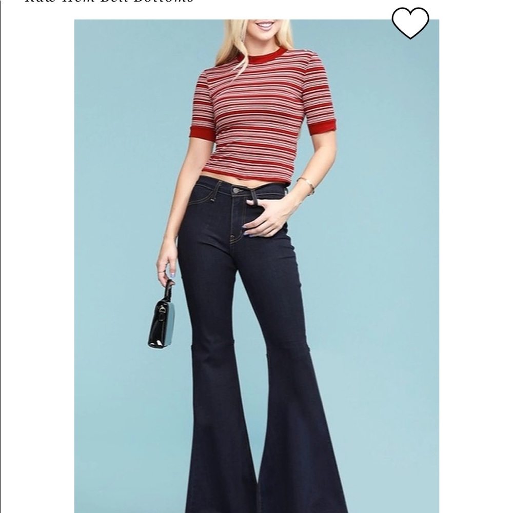 SUPER STRETCHY JUDY BLUE Raw Hem Bell Bottoms